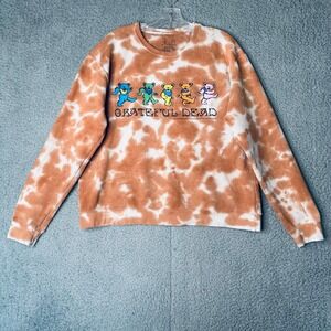 Life Clothing Co Grateful Dead Dancing Bears Tie Dye Sweatshirt Orange Mens M